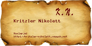 Kritzler Nikolett névjegykártya