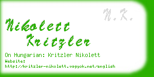 nikolett kritzler business card